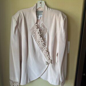 Vintage 80s/90s Blush and Pearl Jacket + Skirt